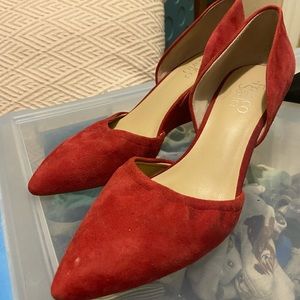 Franco Sarto Red Suede Wedge
